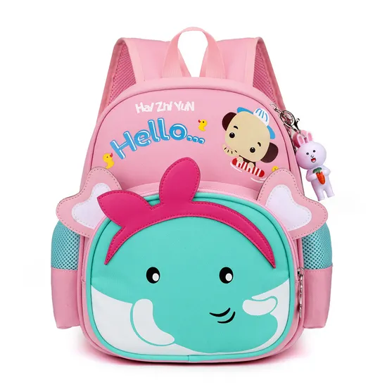 Kindergarten-Rucksack mit niedlichem Cartoon-Kaninchen-Bild, großes Fassungsvermögen, kaufen Sie eine Brusttasche und erhalten Sie eine kostenlose Kindertasche