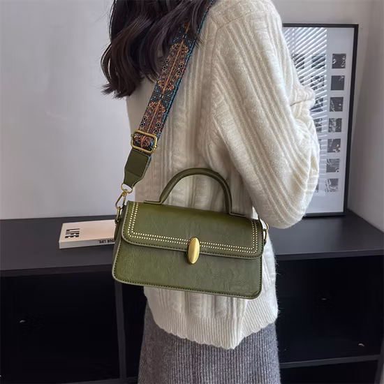 Damen-Umhängetasche, Kunstleder, Krokodilleder, Geldbörse, klassische Handtasche